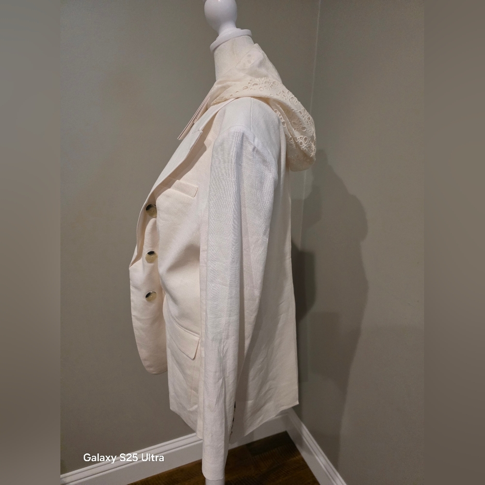 NWT Veronic Beard Offwhite Dickey Jacket With Removable Eyelet Dickey, Size 14 - Picture 2 of 5